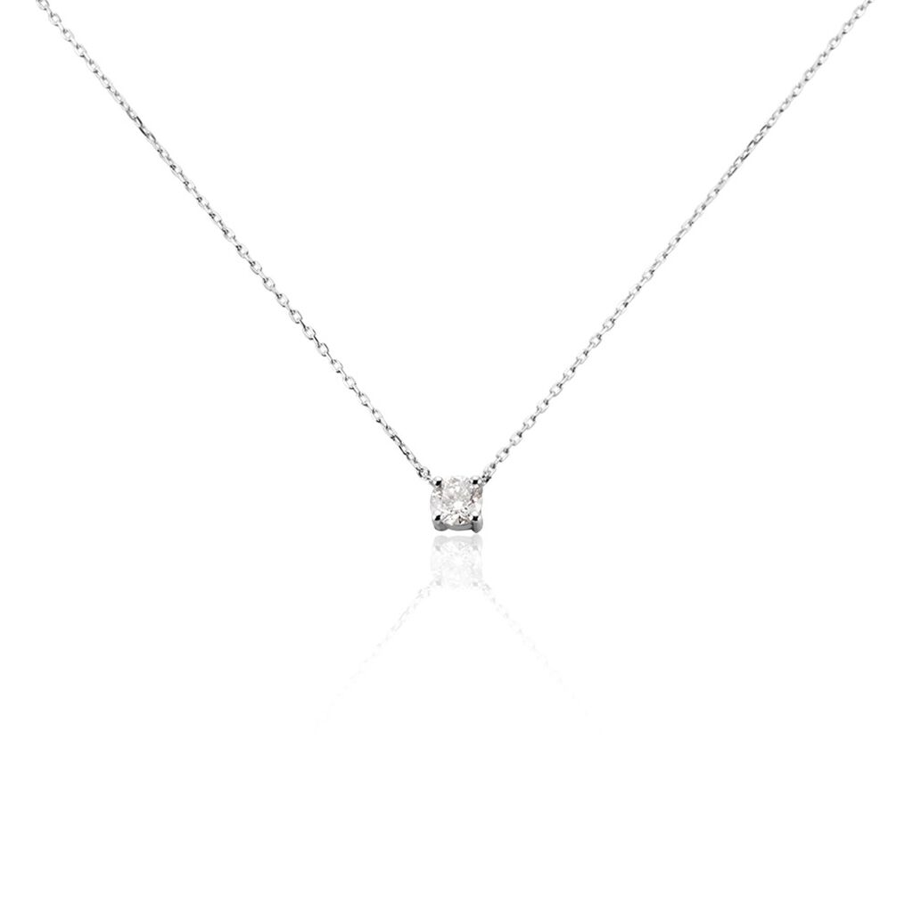 Collier Or Blanc Aphrodite Diamant - Colliers solitaires Femme | Marc Orian