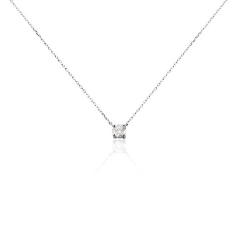Collier Or Blanc Aphrodite Diamant - Colliers solitaires Femme | Marc Orian