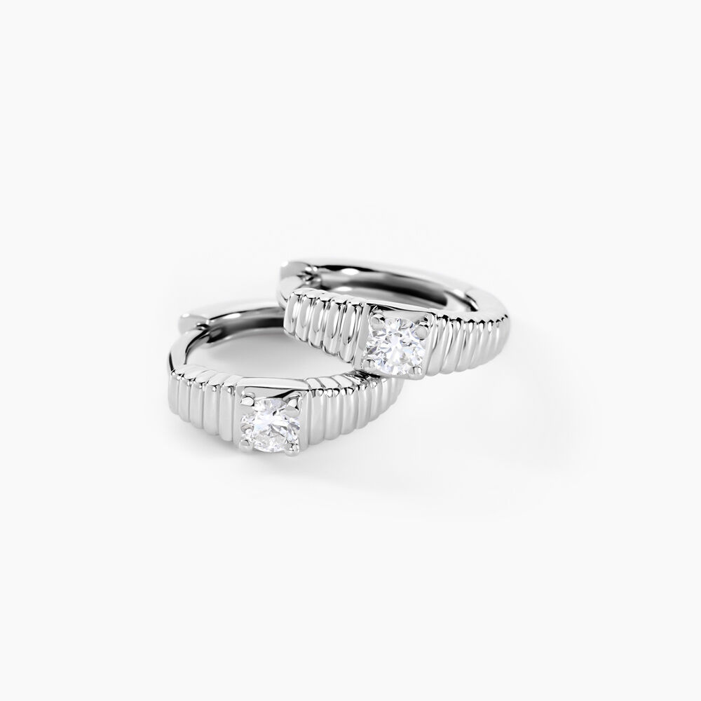 Créoles Florance Argent Blanc Diamant Synthétique - Créoles Femme | Marc Orian