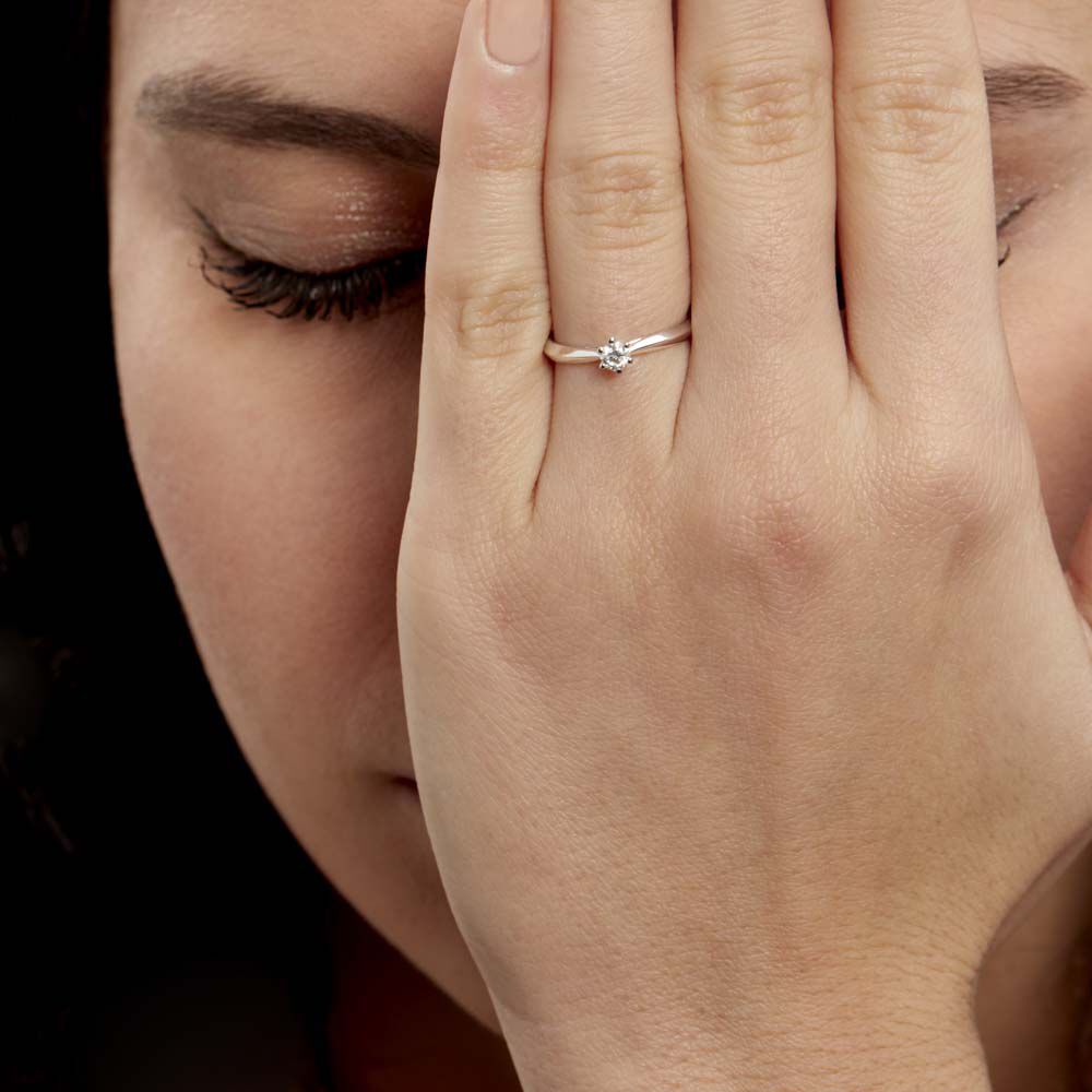 Bague Solitaire Veronika Or Blanc Diamant B3DFBDW03RH Marc Orian Bijouterie en ligne