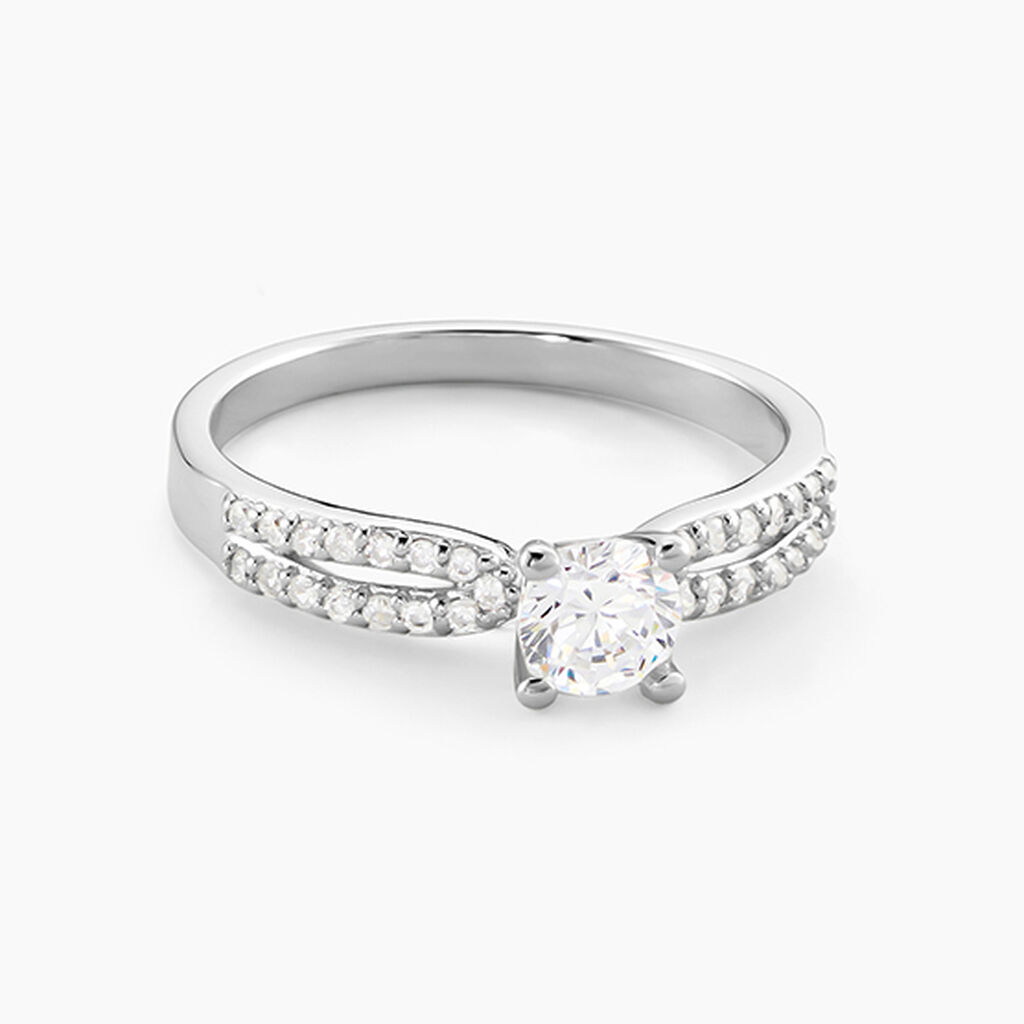 Bague Solitaire Solitea Argent Blanc Oxyde De Zirconium - Bijoux fantaisie Femme | Marc Orian