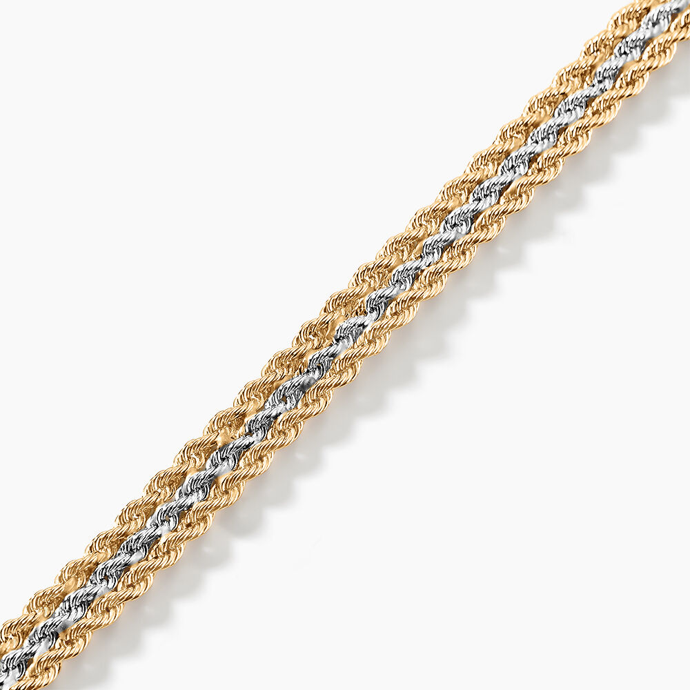 Bracelet Jerry Maille Corde 3 Rangs Or Bicolore - Bracelets mailles Femme | Marc Orian