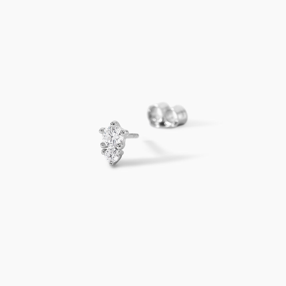 Boucles D'oreilles Puces Almira Argent Blanc Oxyde De Zirconium - Puces Femme | Marc Orian