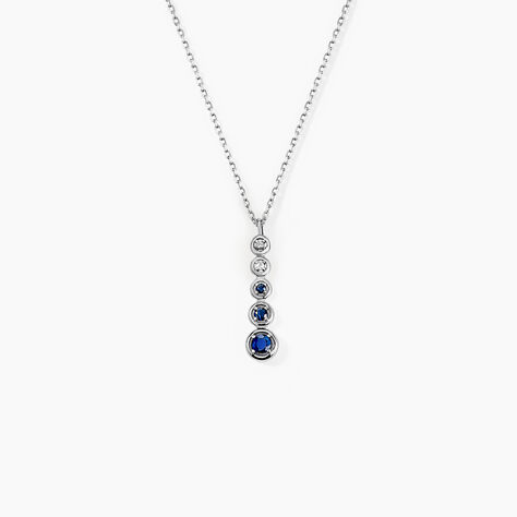 Collier Josephine Or Blanc Saphir Et Diamant - Colliers avec pierres Femme | Marc Orian