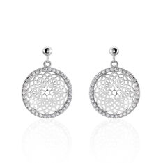 Boucles D'oreilles Pendantes Agnete Argent Blanc Oxyde De Zirconium - Boucles d'oreilles Pendantes Femme | Marc Orian