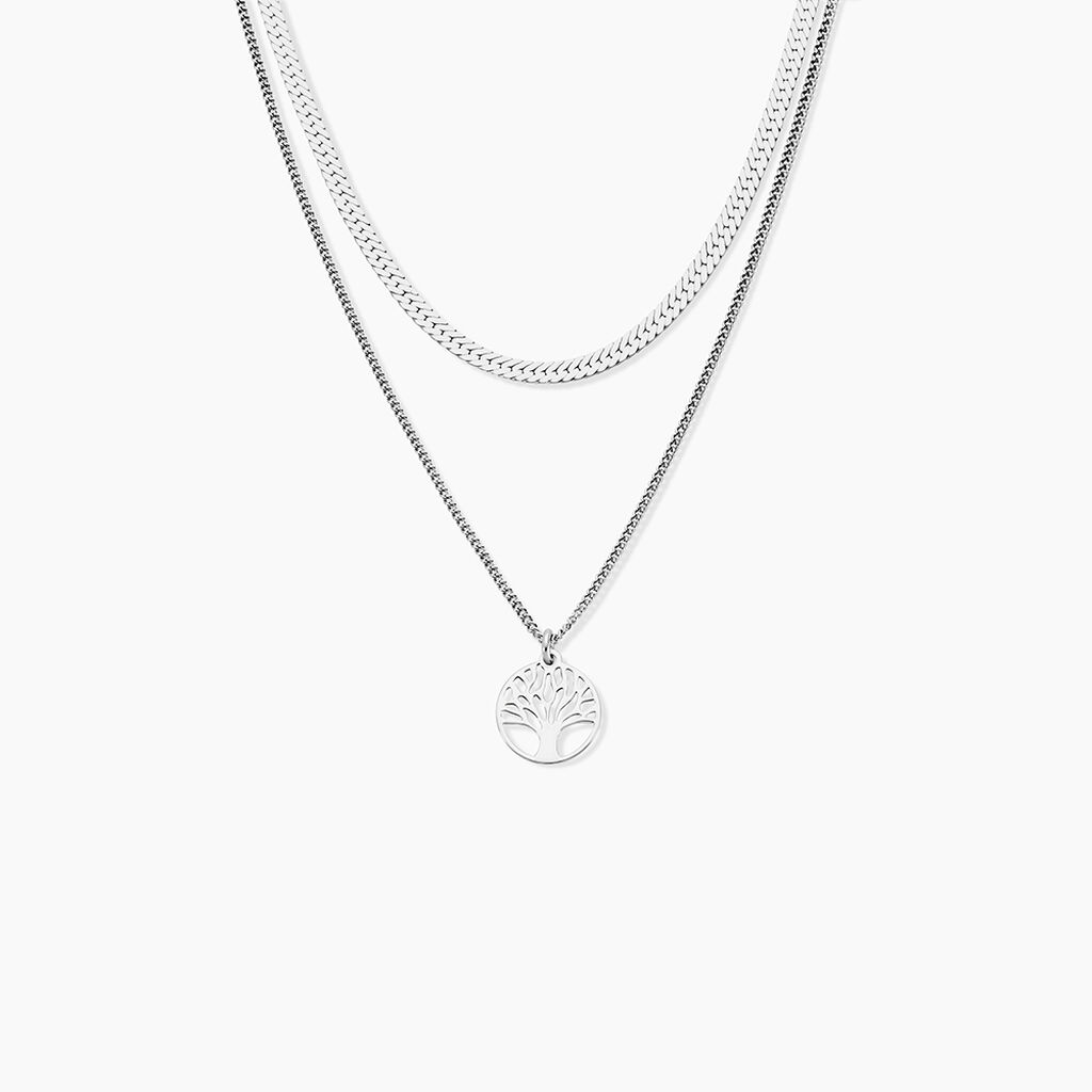 Collier Nia Argent Blanc - Colliers multirangs Femme | Marc Orian