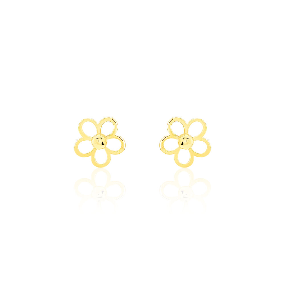 Boucles D'oreilles Puces Philine Fleur Or Jaune - Puces Famille | Marc Orian