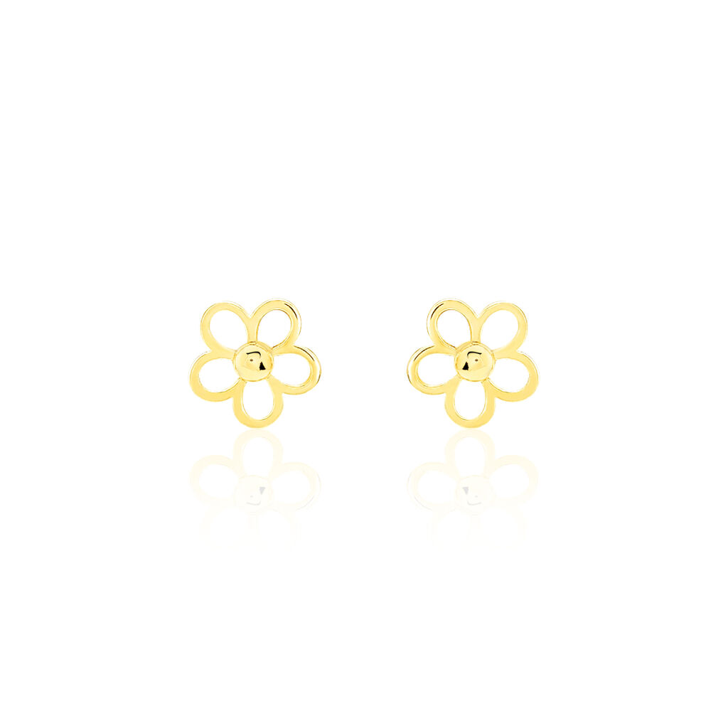 Boucles D'oreilles Puces Philine Fleur Or Jaune - Puces Famille | Marc Orian