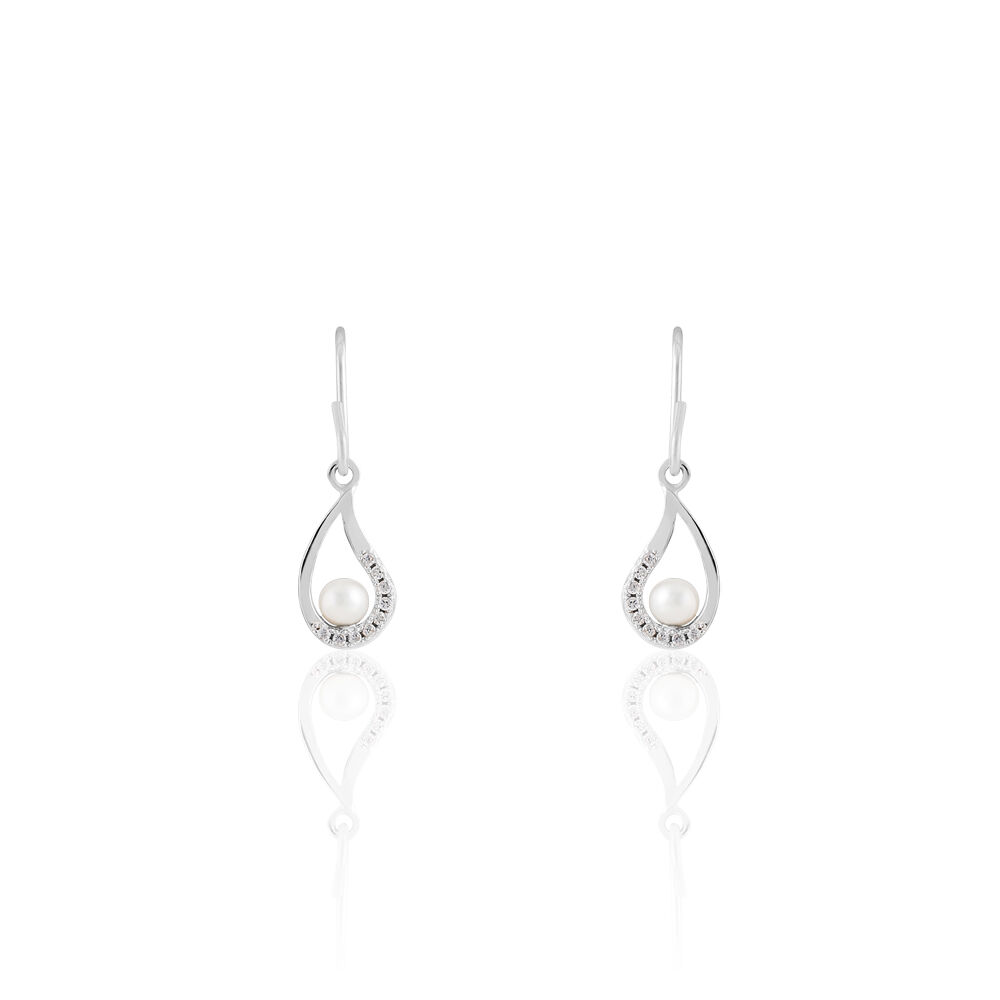 Boucles D'oreilles Pendantes Akiko Argent  Perle De Culture Et Oxyde - Pendantes Femme | Marc Orian