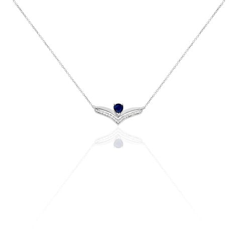 Collier Pasqualina Or Blanc Saphir Et Diamant - Colliers avec pierres Femme | Marc Orian
