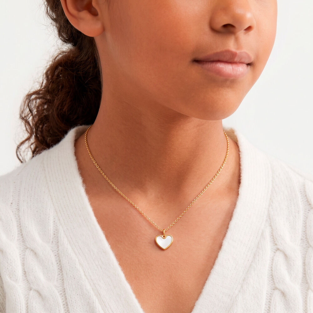 Collier Amaryllis Coeur Or Jaune Nacre - Colliers avec pierres Enfant | Marc Orian