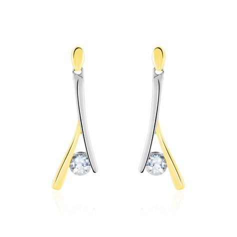 Boucles D'oreilles Pendantes Madli Or Bicolore Topaze - Boucles d'oreilles Pendantes Femme | Marc Orian