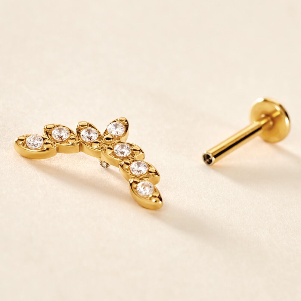Piercing D'hélix Annecy Acier Jaune Cristal - Piercings d'oreilles Femme | Marc Orian