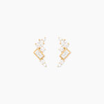 Boucles D'Oreilles Puces Sya Plaqu&eacute; Or Jaune Oxyde De Zirconium - Puces Femme | Marc Orian