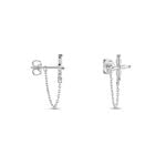 Boucles D'oreilles Pendantes Phula Argent Blanc - Pendantes Femme | Marc Orian