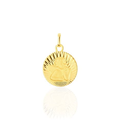 Pendentif Ange Rond Effet Diamante Or Jaune - Bijoux personnalis&eacute;s Famille | Marc Orian