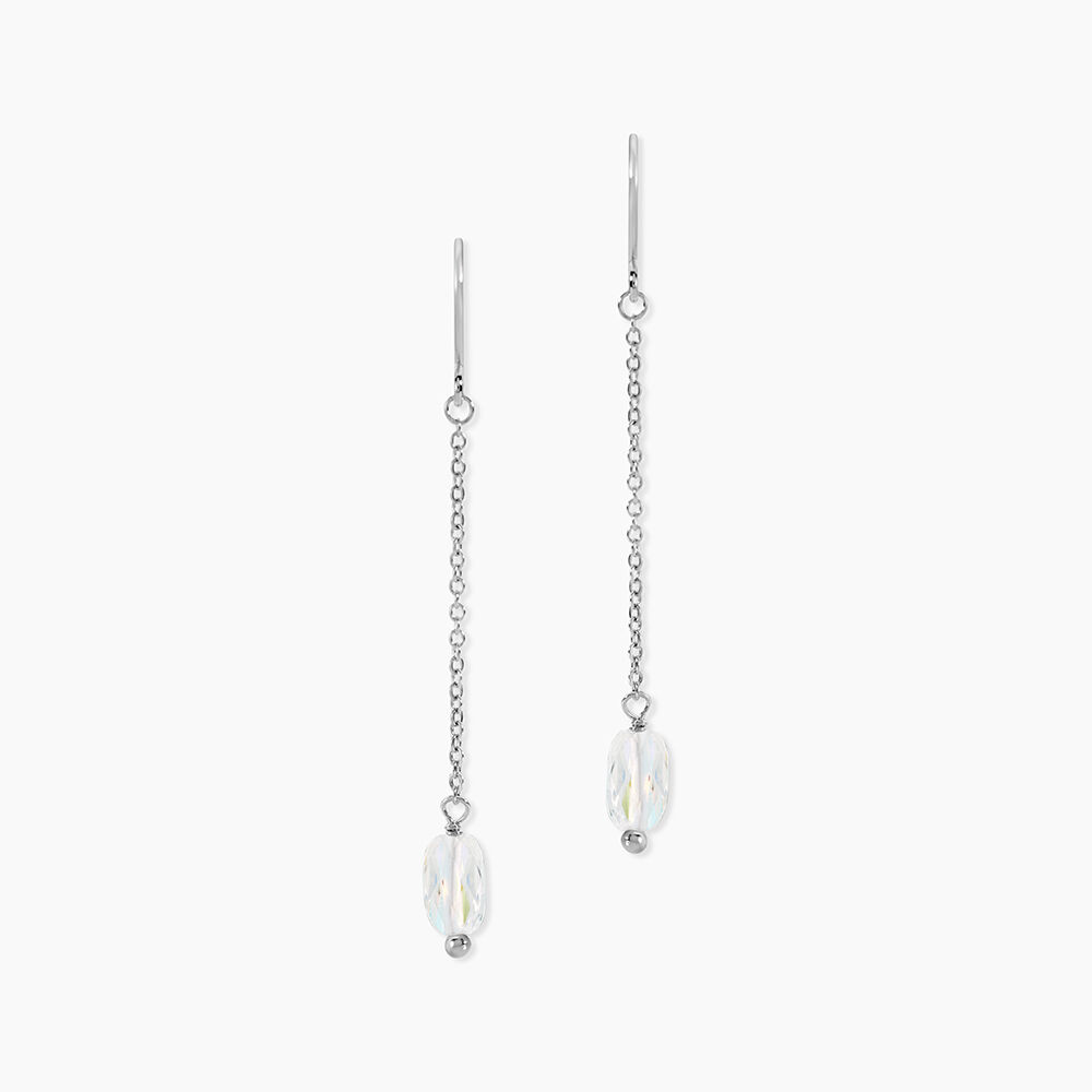 Boucles D'oreilles Pendantes Franz Argent Blanc Cristaux De Swarovski - Pendantes Femme | Marc Orian