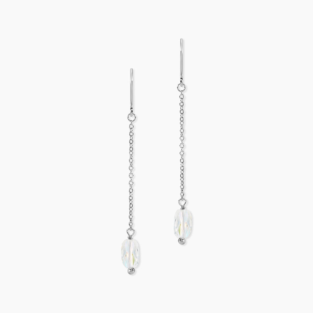 Boucles D'oreilles Pendantes Franz Argent Blanc Cristaux De Swarovski - Pendantes Femme | Marc Orian