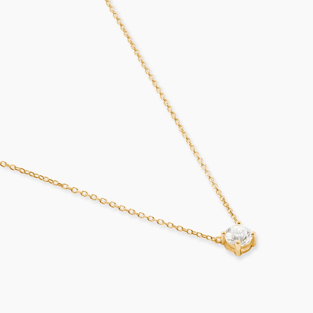 Collier Aphrodite Ld Or Jaune Diamant Synth&eacute;tique - Colliers solitaires Femme | Marc Orian