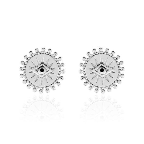 Boucles D'oreilles Puces Salvia Argent Blanc Oxyde De Zirconium - Puces Femme | Marc Orian