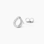 Boucles D'oreilles Puces Argent Blanc Tancelin Oxydes De Zirconium - Puces Femme | Marc Orian
