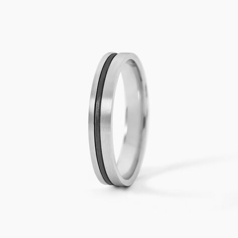 Alliance Telio Ruban Plat Or Blanc - Alliances duo Homme | Marc Orian