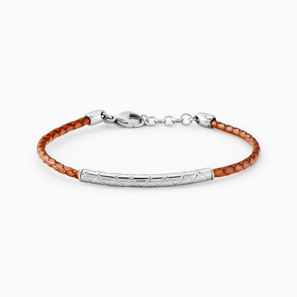 Bracelet Jourdan Cuir De Vache Marron - Bracelets cuir Homme | Marc Orian