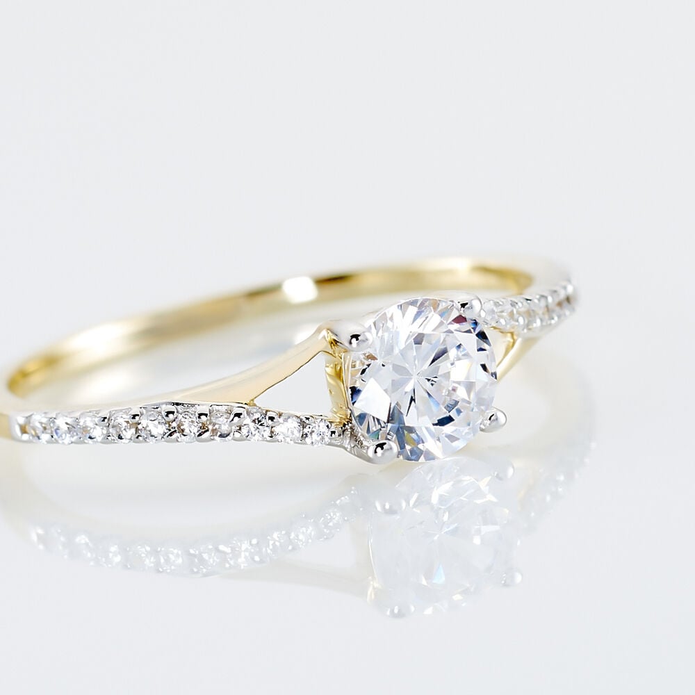 Bague Solitaire Jessa Or Jaune Oxyde De Zirconium - Solitaires Femme | Marc Orian
