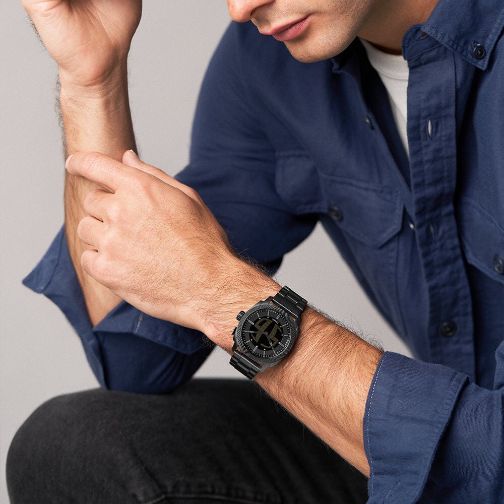 Montre Fossil Machine Big Tic Noir - Montres &eacute;tanches Homme | Marc Orian