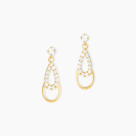 Boucles D'oreilles Pendantes Britain Or Jaune Oxyde De Zirconium - Pendantes Femme | Marc Orian