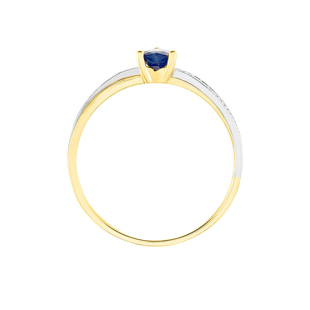 Bague Skylar Or Bicolore Saphir Diamant - Solitaires Femme | Marc Orian