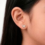 Boucles D'oreilles Puces Or Jaune Cercis Strass - Puces Enfant | Marc Orian