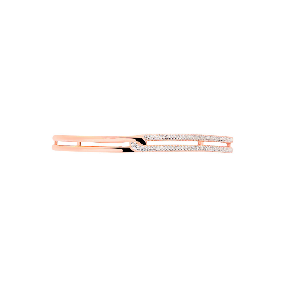 Bracelet Jonc Jessie Argent Rose Oxyde De Zirconium - Bracelets joncs Femme | Marc Orian