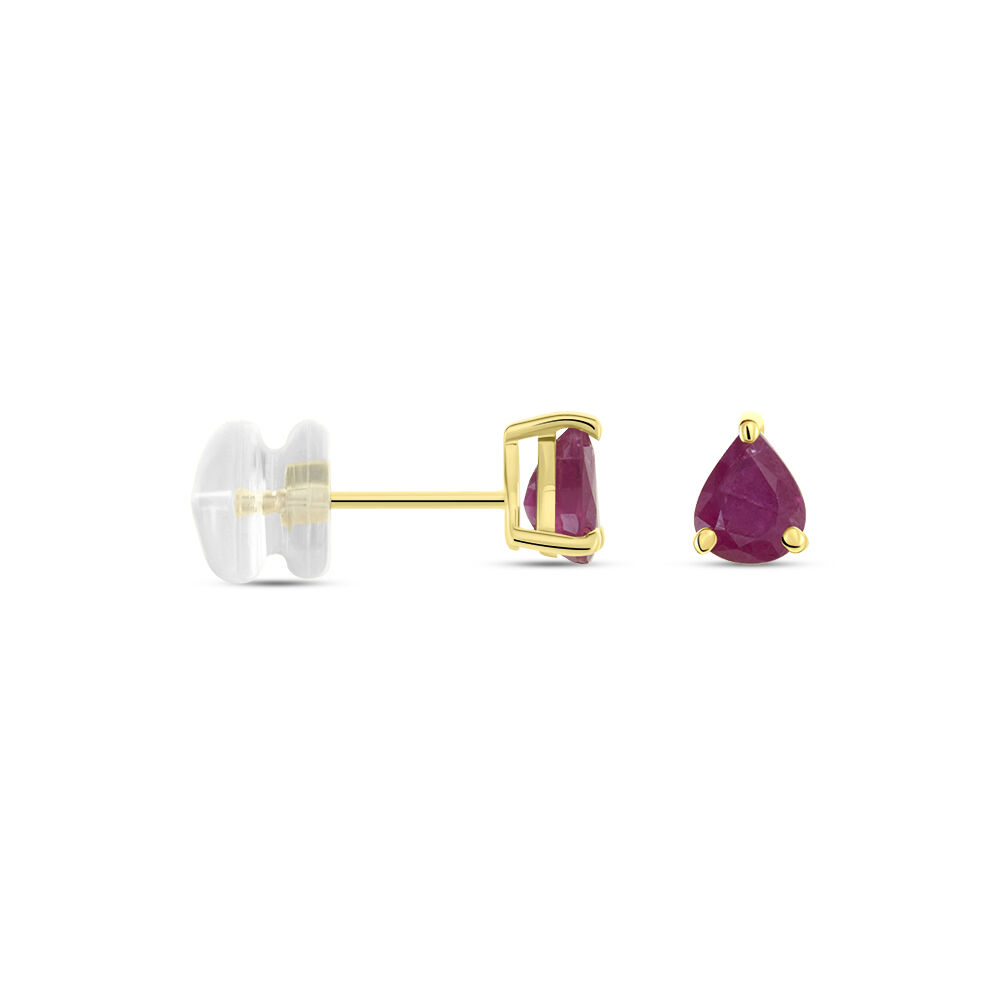 Boucles D'oreilles Puces Or Jaune Isador Rubis - Puces Femme | Marc Orian