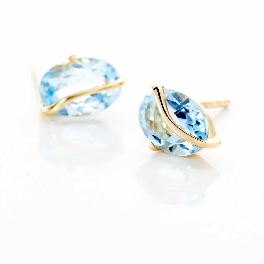 Boucles D'oreilles Puces Prudencia Or Jaune Topaze - Puces Femme | Marc Orian