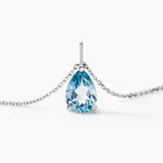 Collier Goutte Or Blanc Topaze - Colliers avec pierres Femme | Marc Orian