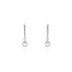 Cr&eacute;oles Bastiano Rondes Argent Blanc Oxyde De Zirconium - Boucles d'oreilles pampille Femme | Marc Orian