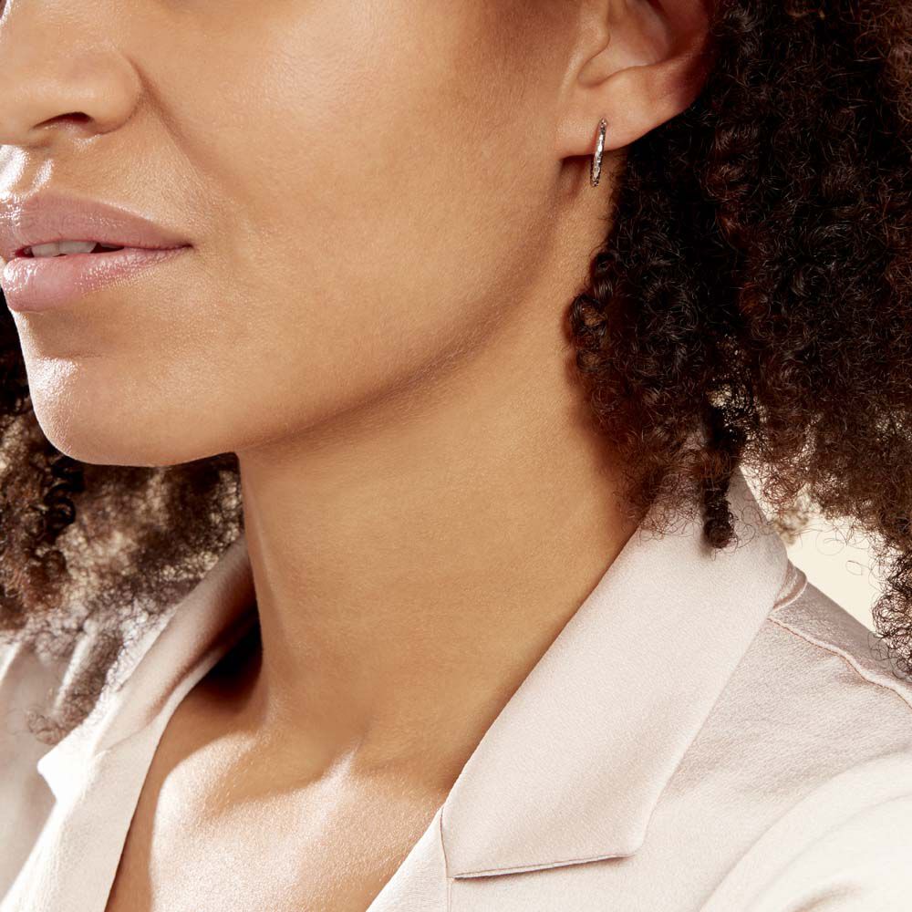 Créoles Argent Blanc Agathe - Créoles Femme | Marc Orian