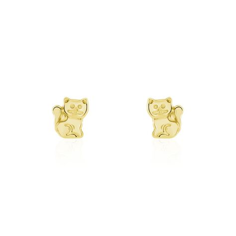 Boucles D'oreilles Puces Florenta Chat Or Jaune - Puces Enfant | Marc Orian