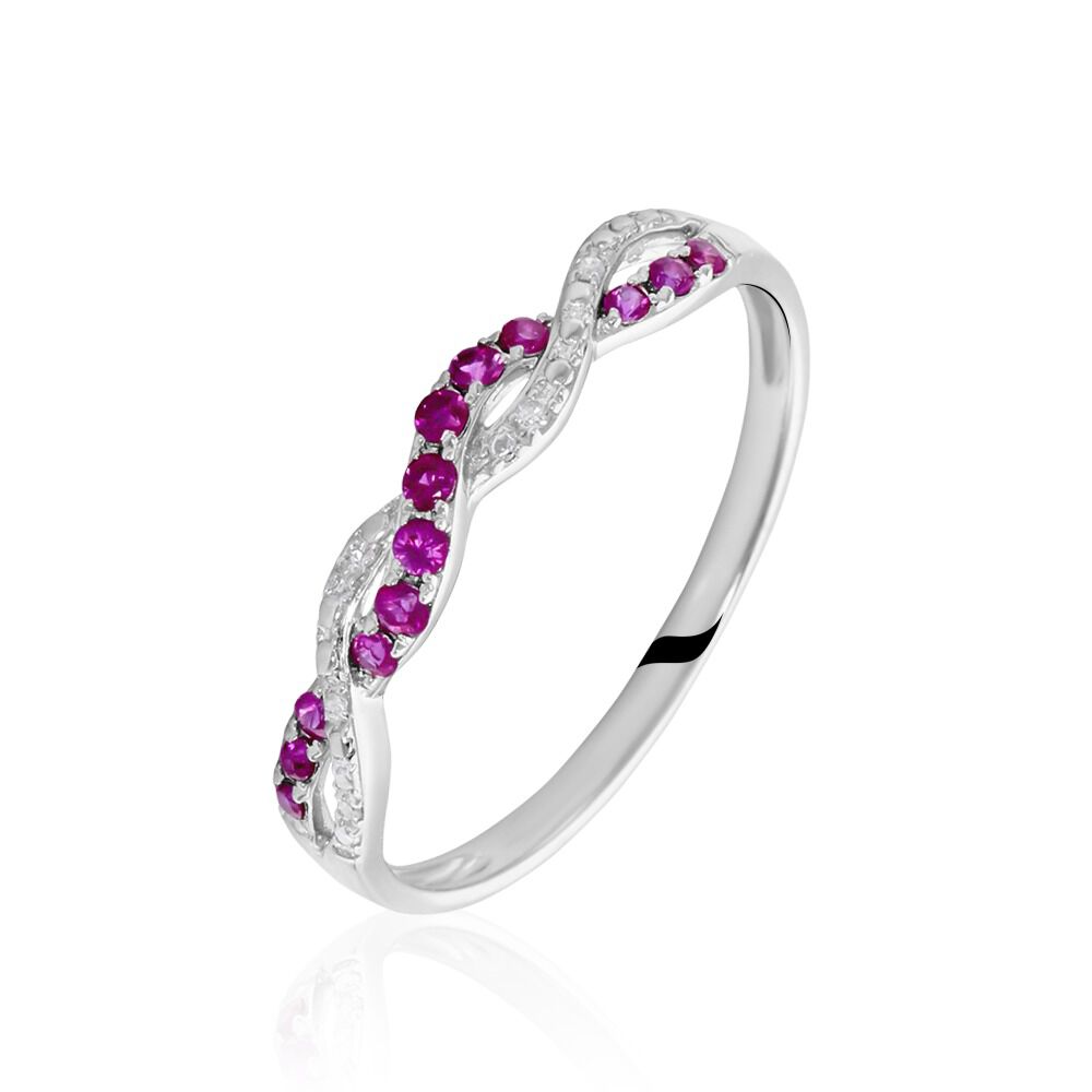 Bague Sofia Or Blanc Rubis Et Diamant - Bagues vintage Femme | Marc Orian