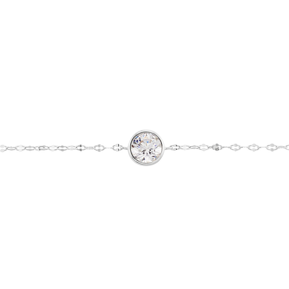 Bracelet Jaclyn Argent Blanc Oxyde De Zirconium - Bracelets chaînes Femme | Marc Orian