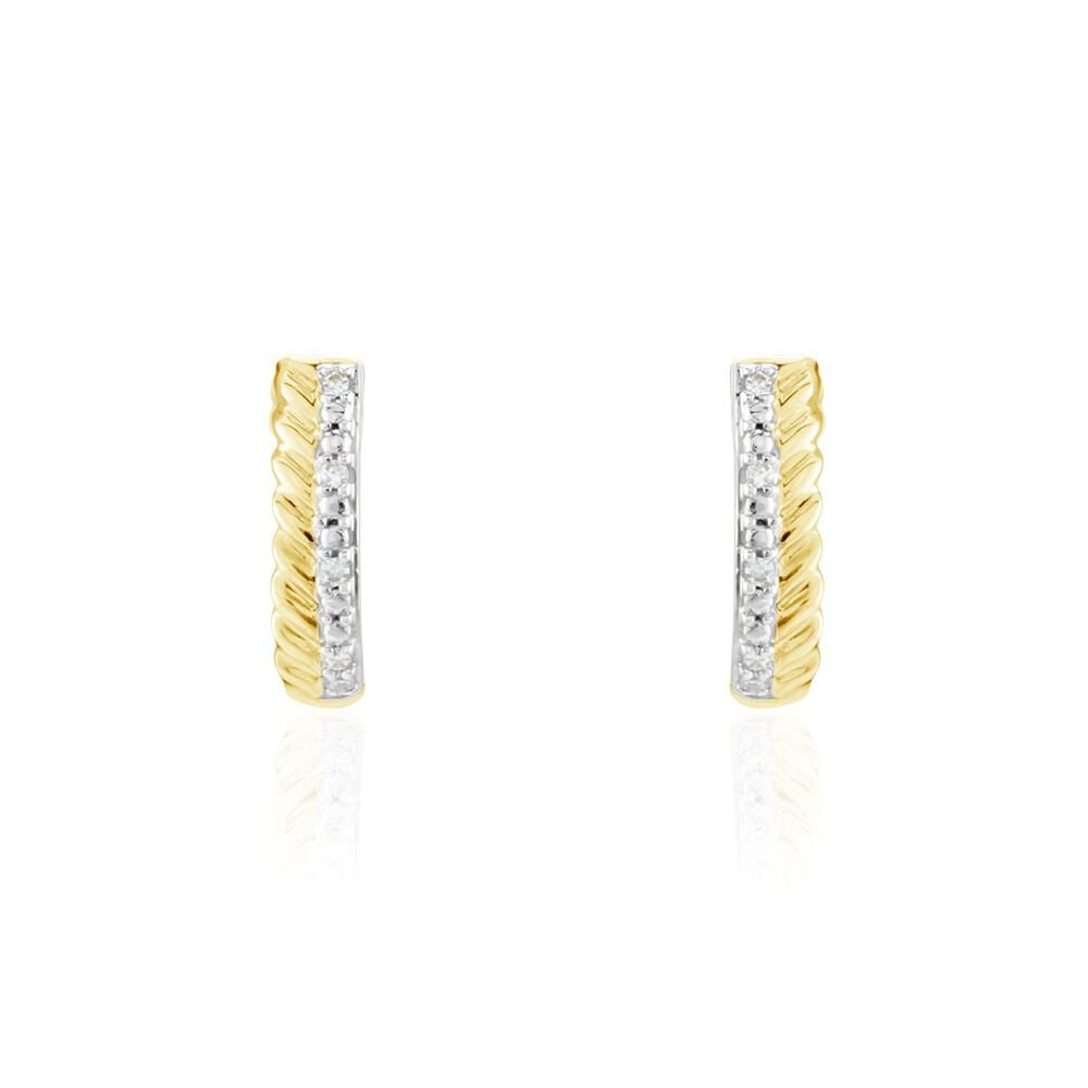 Demi Créoles Or Jaune Adah Diamants - Créoles Femme | Marc Orian