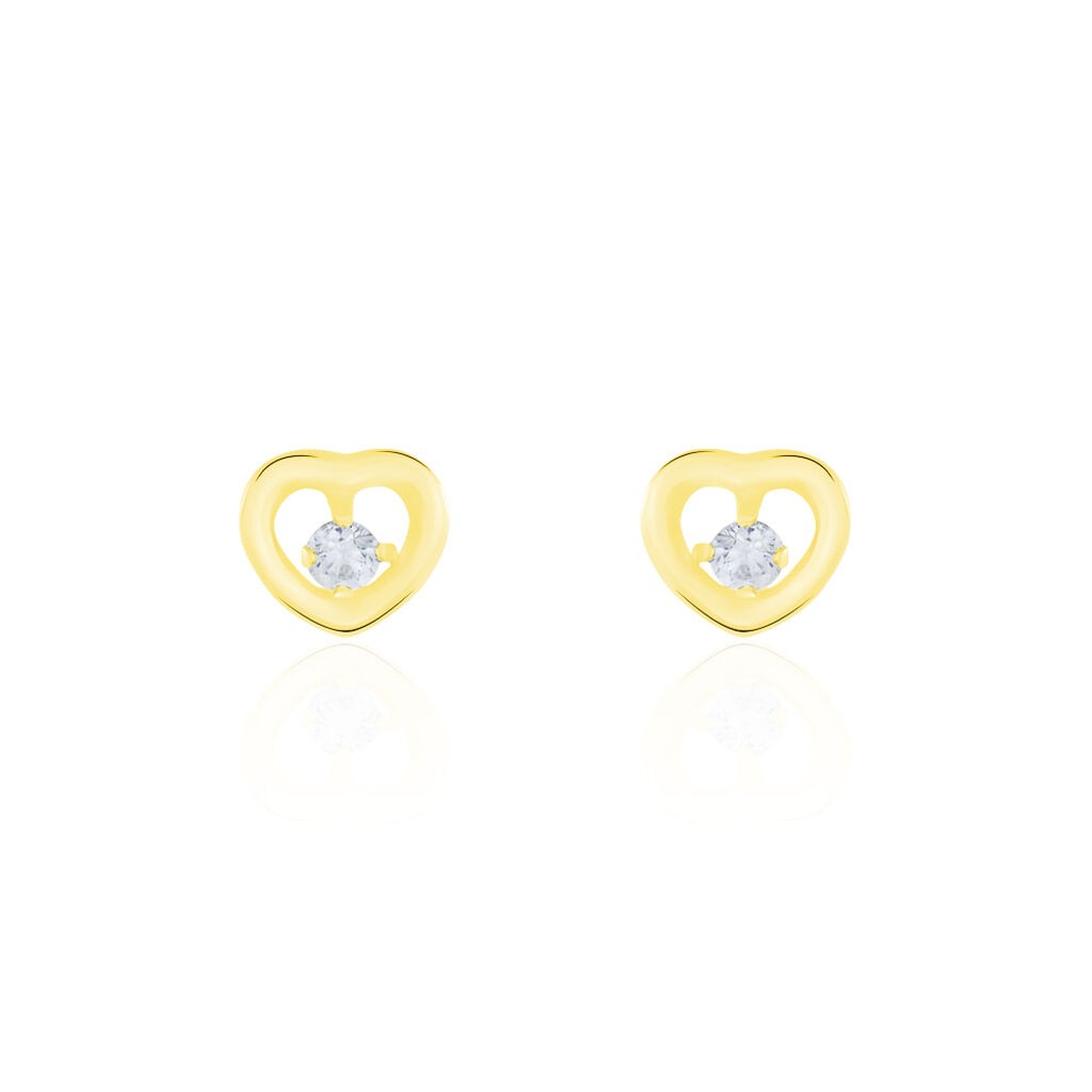 Boucles D'oreilles Puces Dolly Or Jaune Oxyde De Zirconium - Puces Famille | Marc Orian