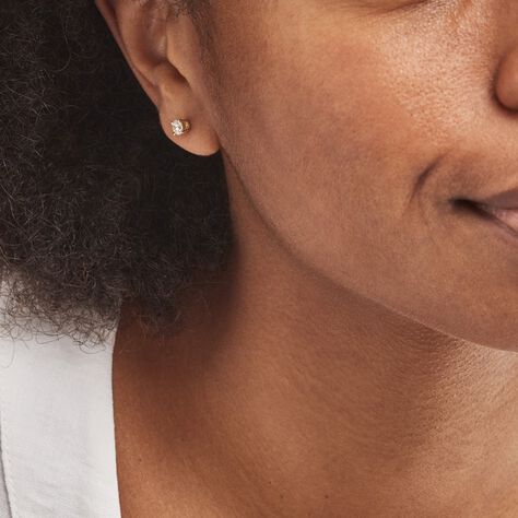 Boucles D'oreilles Puces Victoria Or Jaune Diamant - Clous d'oreilles Famille | Marc Orian