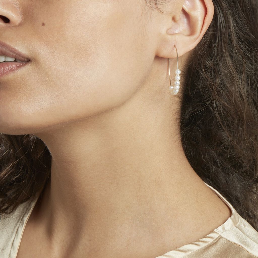 Créoles Or Jaune Alondra Perles De Culture - Boucles d'oreilles Créoles Femme | Marc Orian