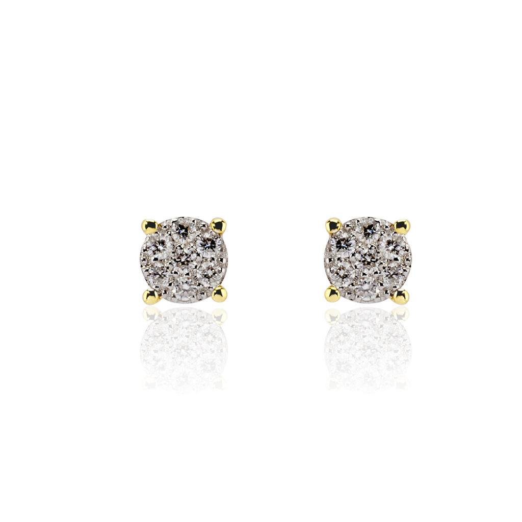 Boucles D'oreilles Puces Kate Or Jaune Diamant - Boucles d'oreilles mariage Femme | Marc Orian