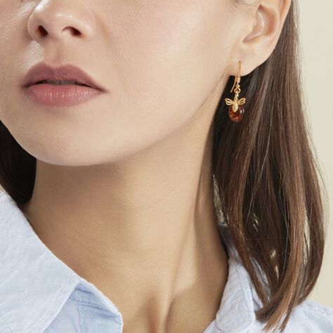Boucles D'oreilles Pendantes Lyla Argent Jaune Ambre - Boucles d'oreilles Pendantes Femme | Marc Orian