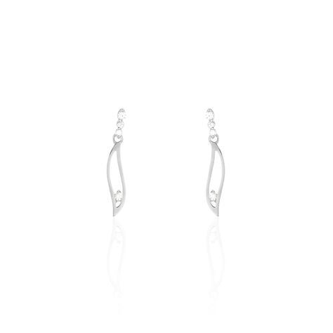 Boucles D'oreilles Pendantes Ysanna Or Blanc Oxyde De Zirconium - Pendantes Femme | Marc Orian