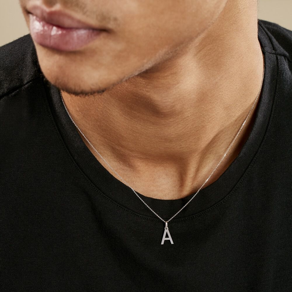 Pendentif Ionia Lettre Or Blanc - Pendentifs Famille | Marc Orian