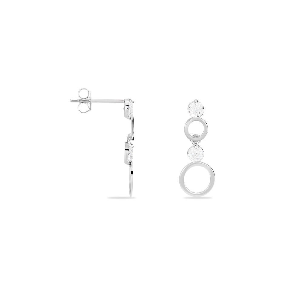 Boucles D'oreilles Puces Wynona Or Blanc Oxyde - Pendantes Femme | Marc Orian